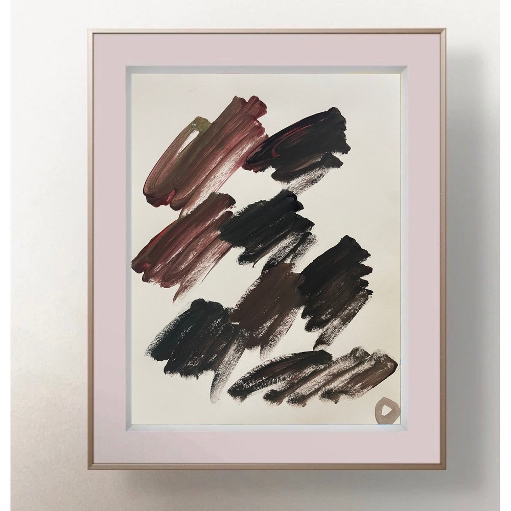 OMAN Original Abstract Painting Earth Tones Minimalist Spiritual Fine Art 8.5x11